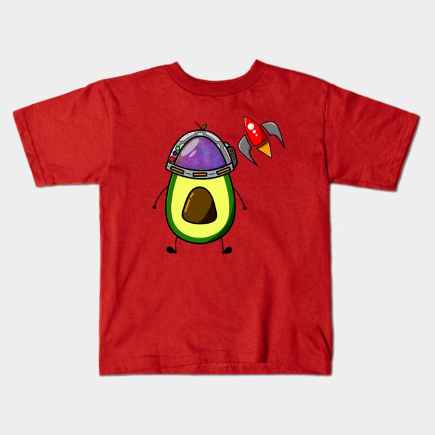 Avocado Spaceman Kids T-Shirt by ShutterStudios